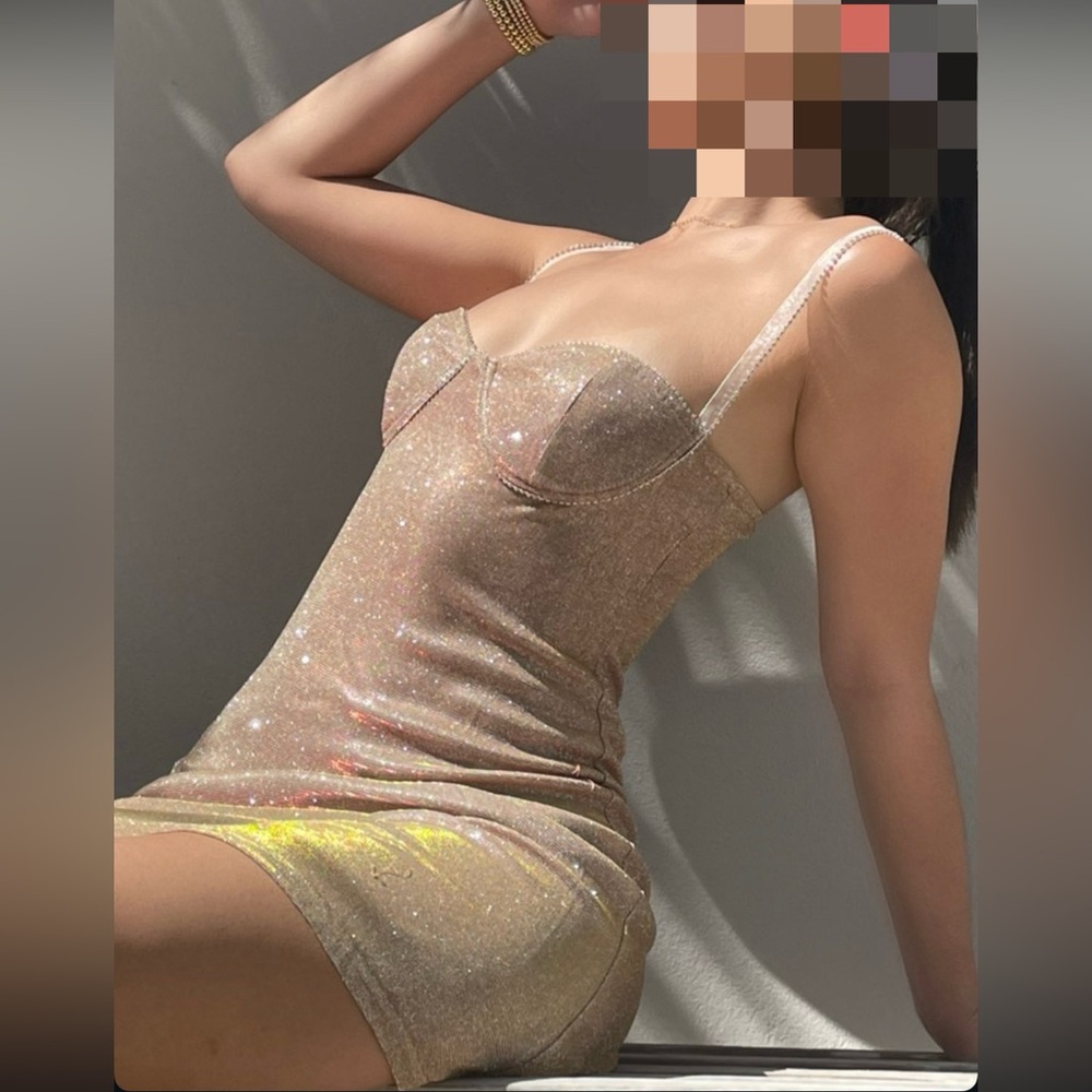 Glittering Gold Mini Dress